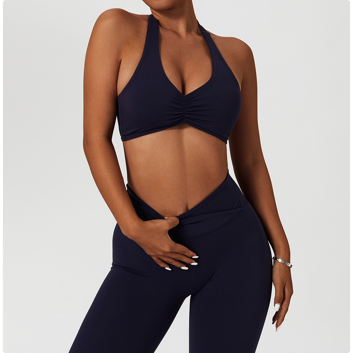 Elevate Halter Scrunch Front Sports Bra