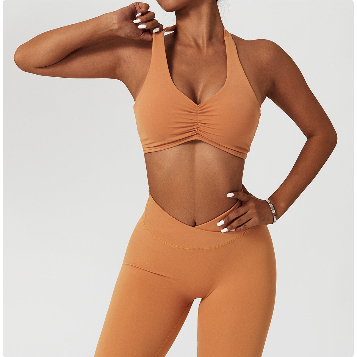 Elevate Halter Scrunch Front Sports Bra