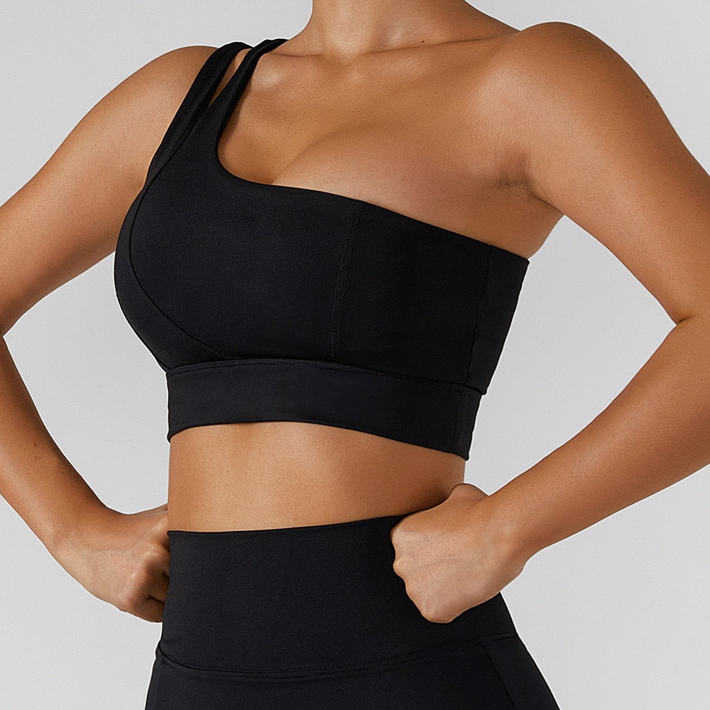 Clarity One-Shoulder Keyhole Sports Bra