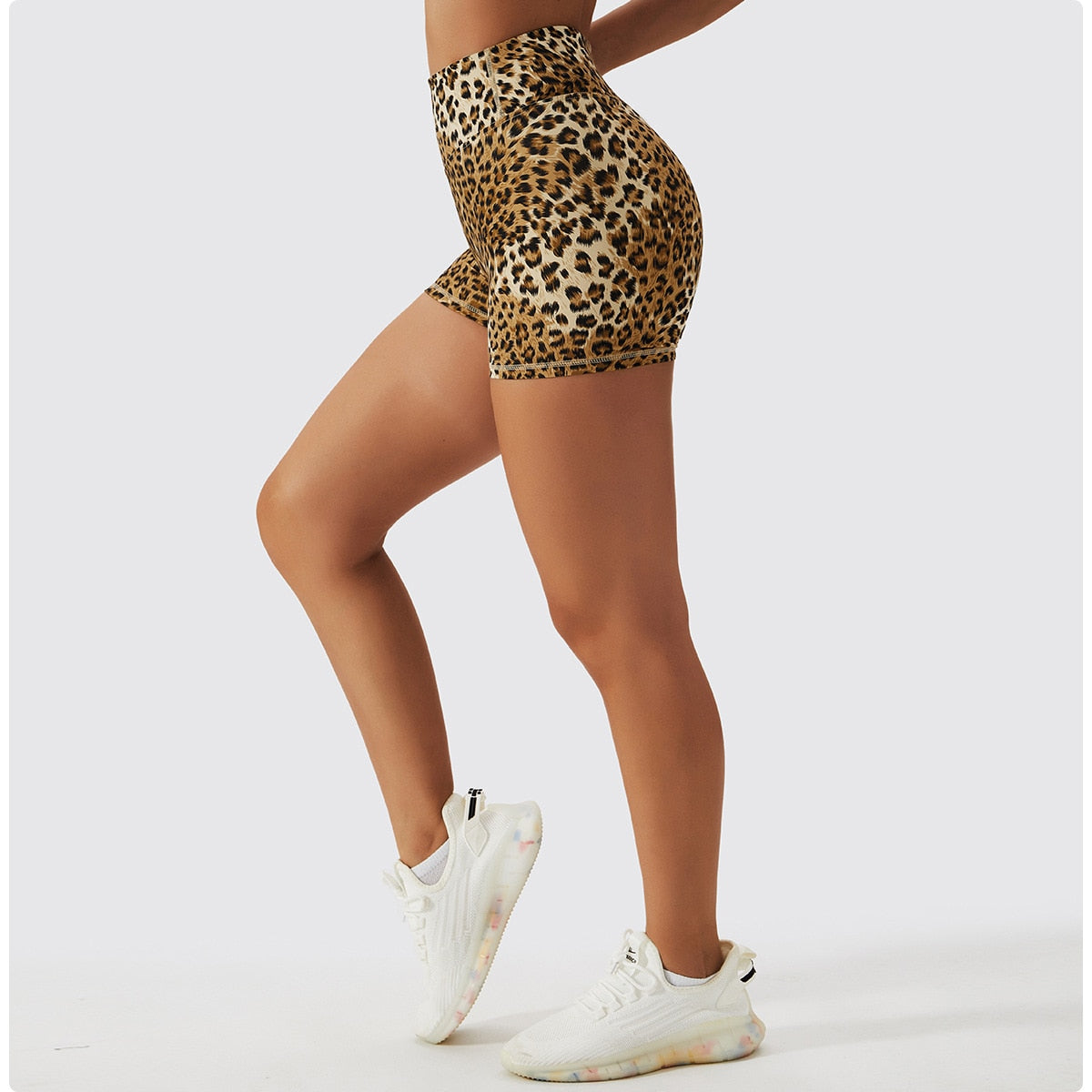 Agility Scrunch Butt Leopard Biker Shorts