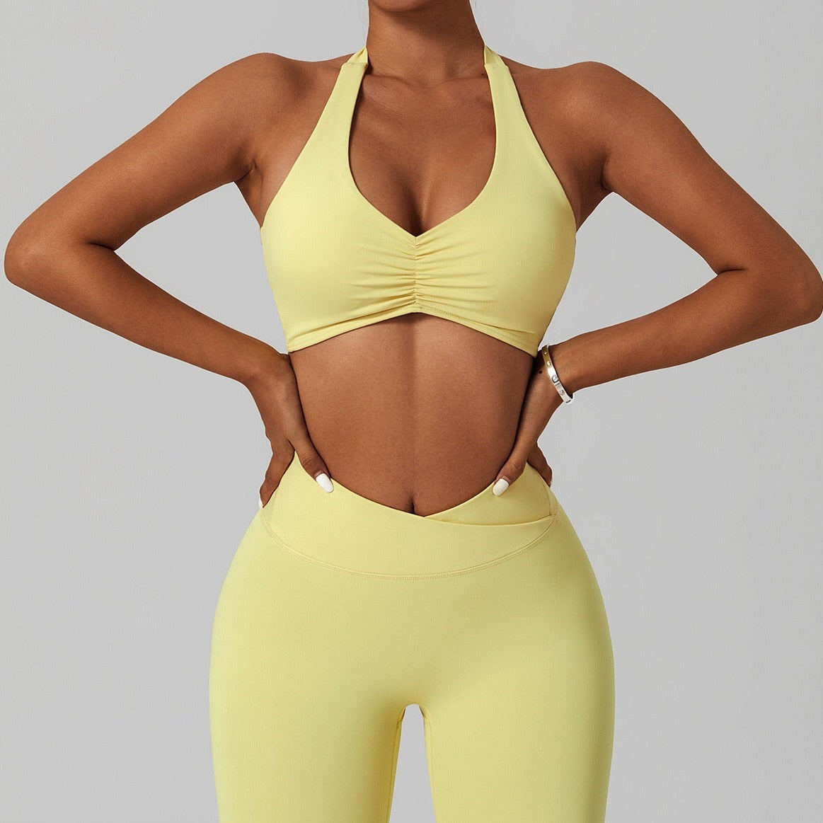 Elevate Halter Scrunch Front Sports Bra