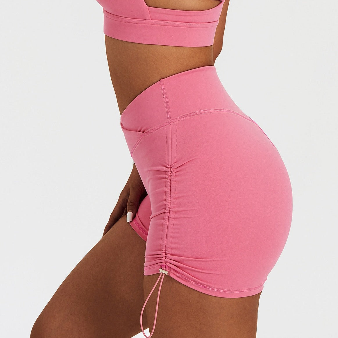Renewal Seamless Cross-Waist Drawstring Biker Shorts