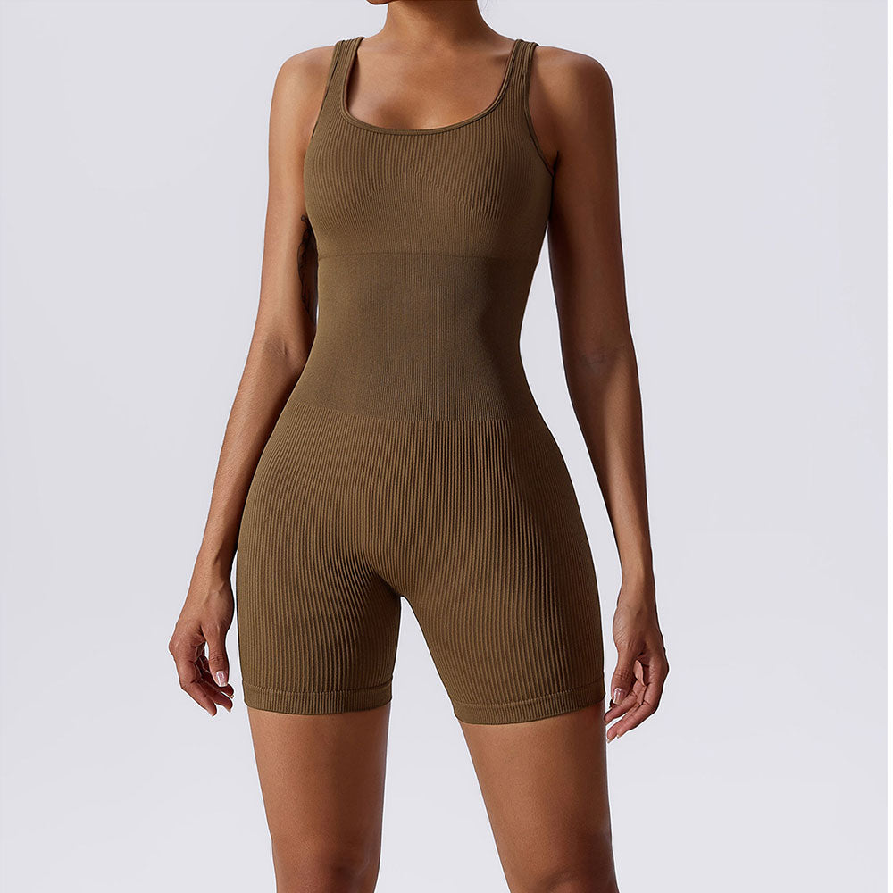 Passion Seamless Ribbed Biker Short Jumpsuit