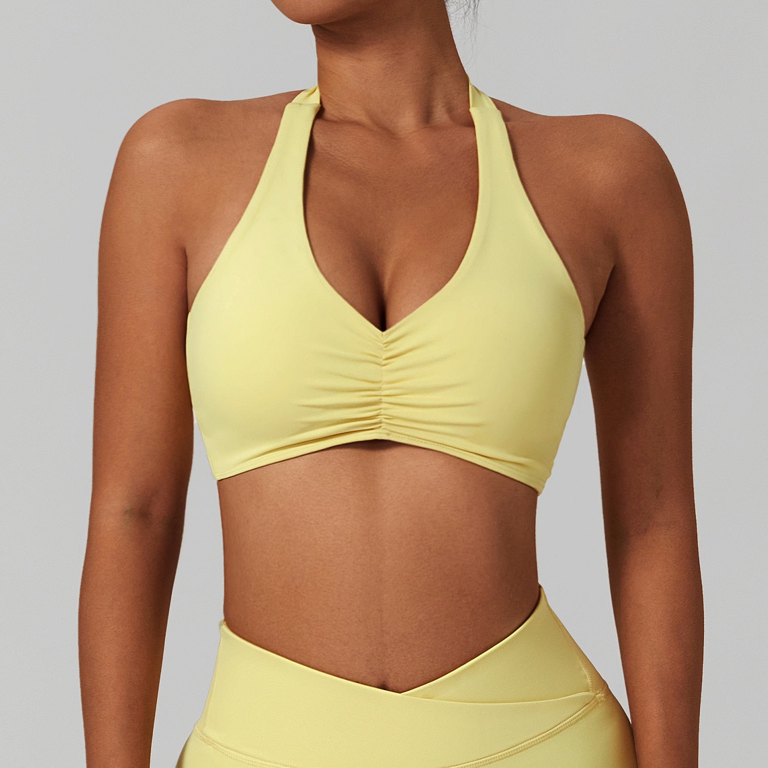 Elevate Halter Scrunch Front Sports Bra