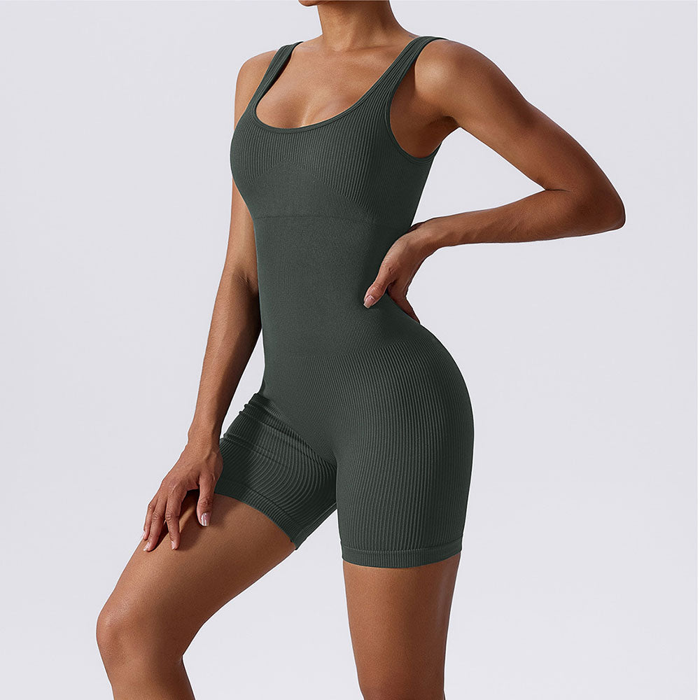 Passion Seamless Ribbed Biker Short Jumpsuit