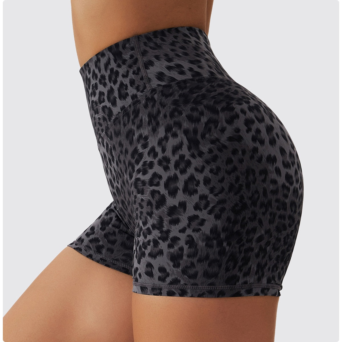 Agility Scrunch Butt Leopard Biker Shorts