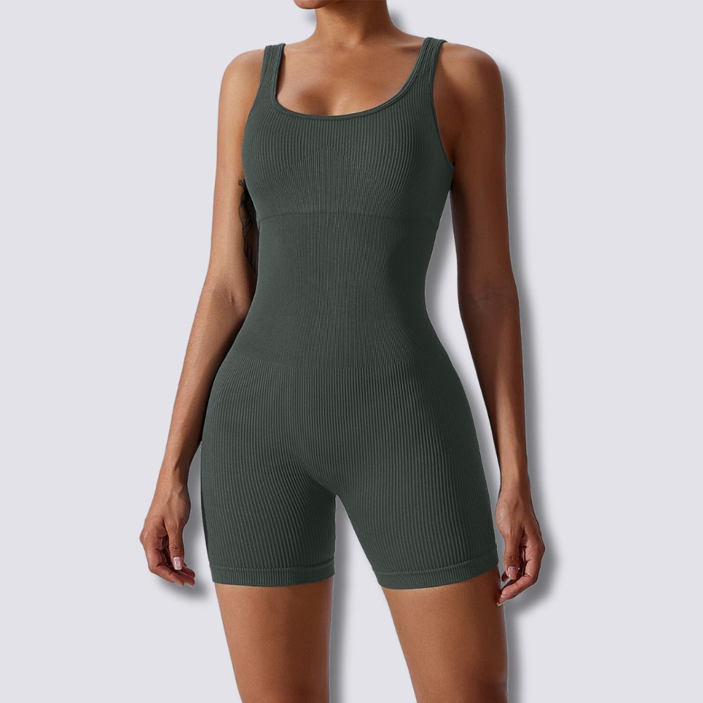 Passion Seamless Ribbed Biker Short Jumpsuit