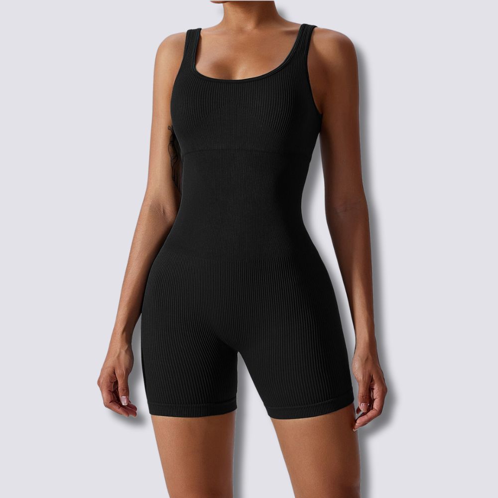 Passion Seamless Ribbed Biker Short Jumpsuit