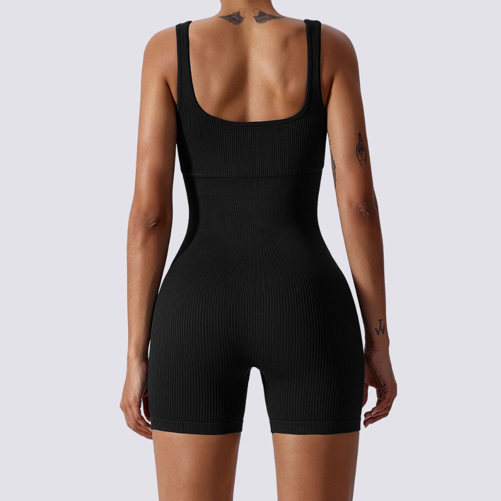 Passion Seamless Ribbed Biker Short Jumpsuit