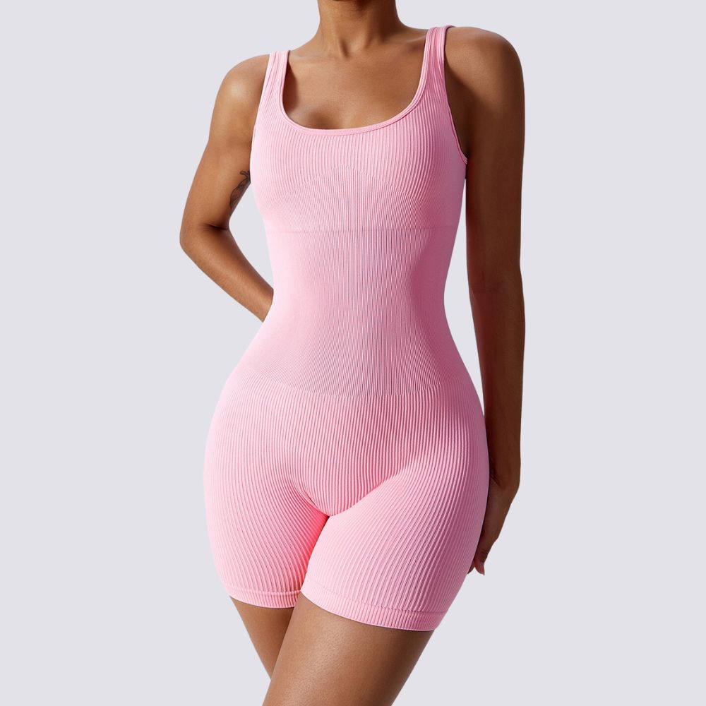 Passion Seamless Ribbed Biker Short Jumpsuit