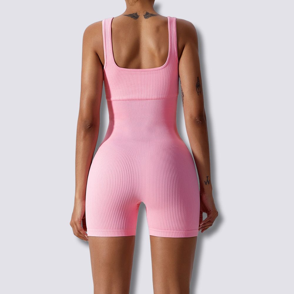 Passion Seamless Ribbed Biker Short Jumpsuit