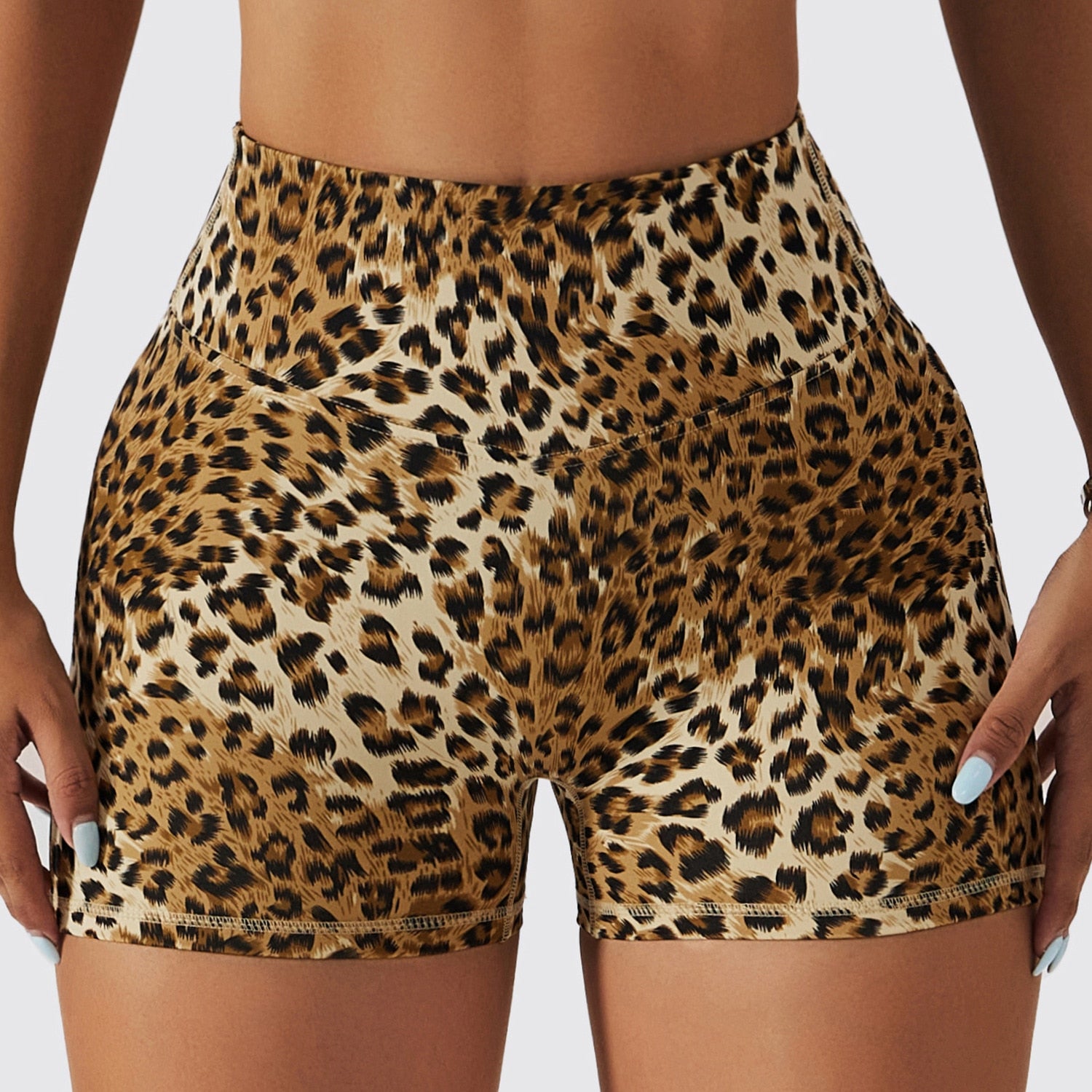 Agility Scrunch Butt Leopard Biker Shorts